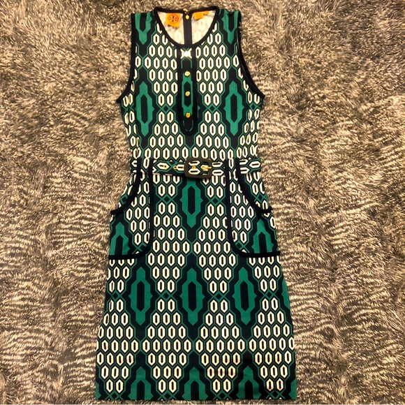 Tory Burch Dresses & Skirts - Tory Burch belted geometric print tank dress Size M